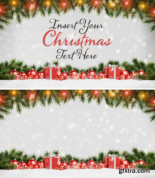 Christmas Card Mockup with Ornaments 294697994