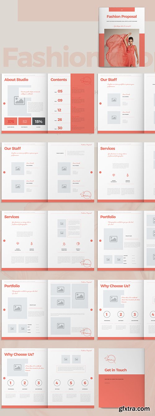 Fashion Proposal Layout with Salmon Accents 294649434