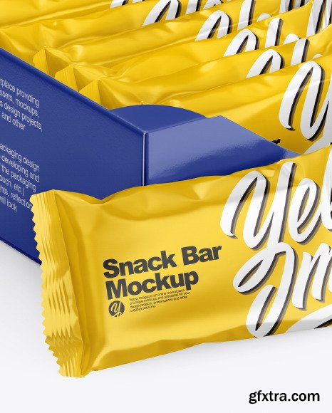 Display Box with Snack Bars Mockup 50023
