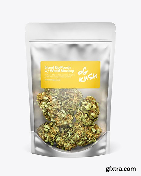 Stand-Up Pouch w/ Weed Buds Mockup 50045