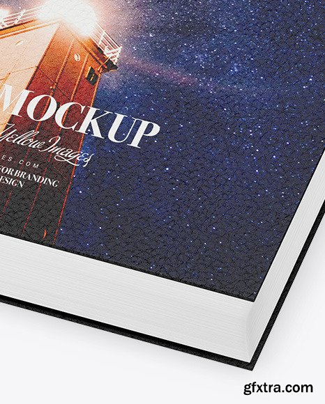 Book w/ Leather Cover Mockup - Half Side View 50040
