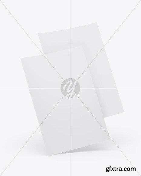 Two A4 Papers Mockup 50050