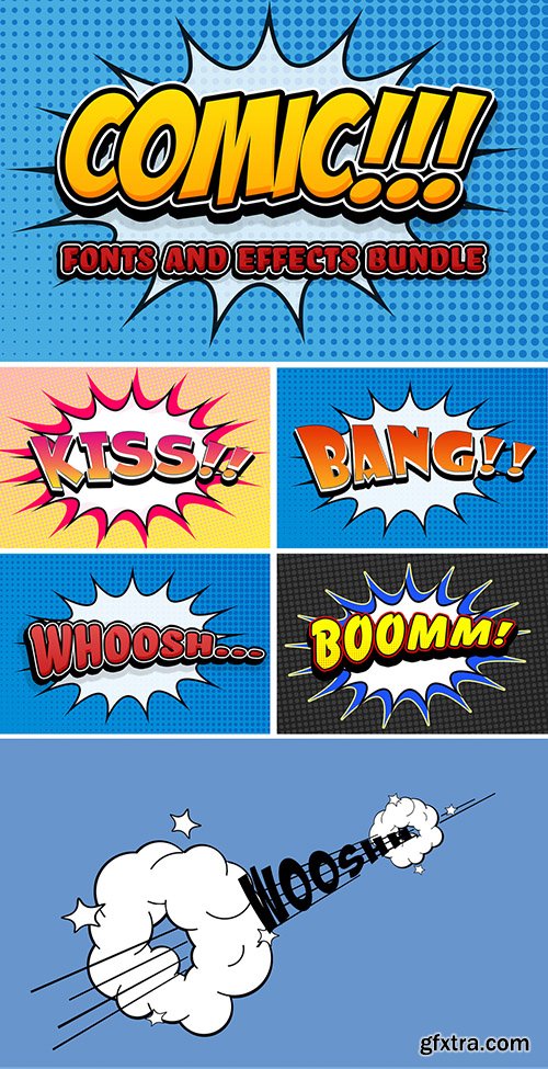 Comic Text Effect Mockup Bundle with Graphic Elements 291567989 Comic Text Effect Mockup Bundle with Graphic Elements 291567989