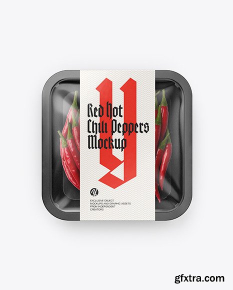 Plastic Tray With Red Chili Peppers Mockup 50092