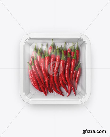 Plastic Tray With Red Chili Peppers Mockup 50092