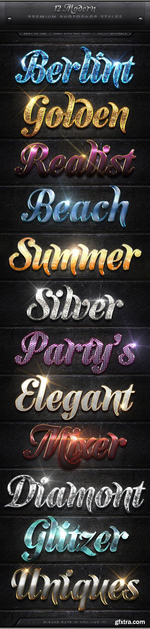 GR - 12 Modern Premium Photoshop Styles (Re-Up)