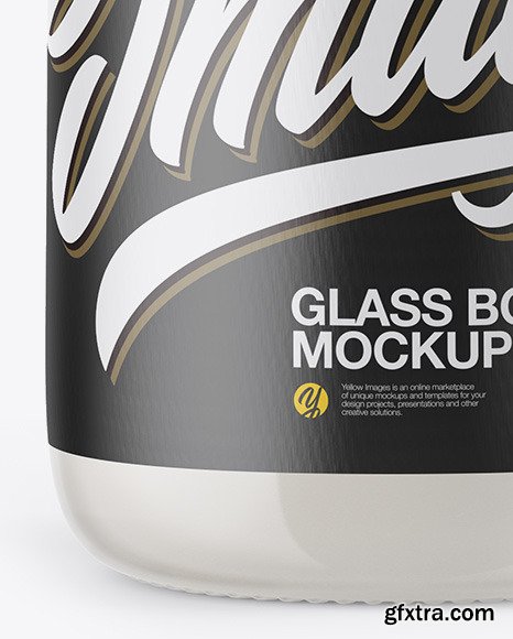 Clear Glass Milk Bottle Mockup 50141