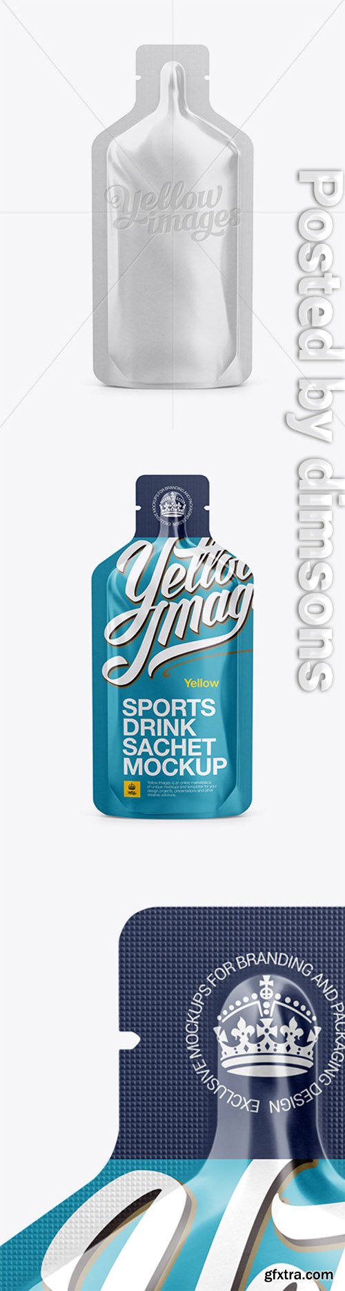 Matte Sports Energy Drink Sachet Mockup - Front View 14354