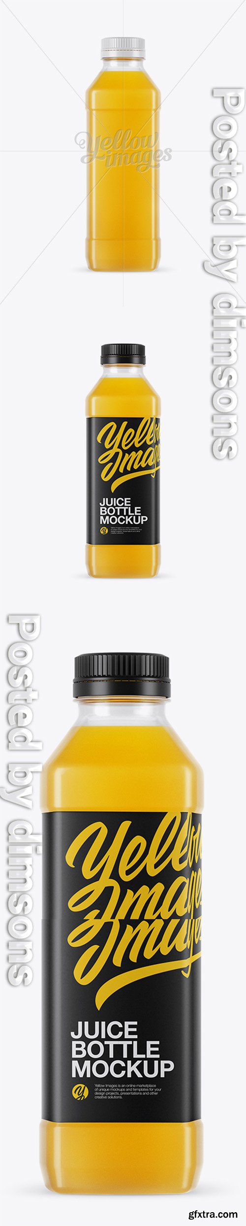 Clear PET Orange Juice Bottle Mockup 19175