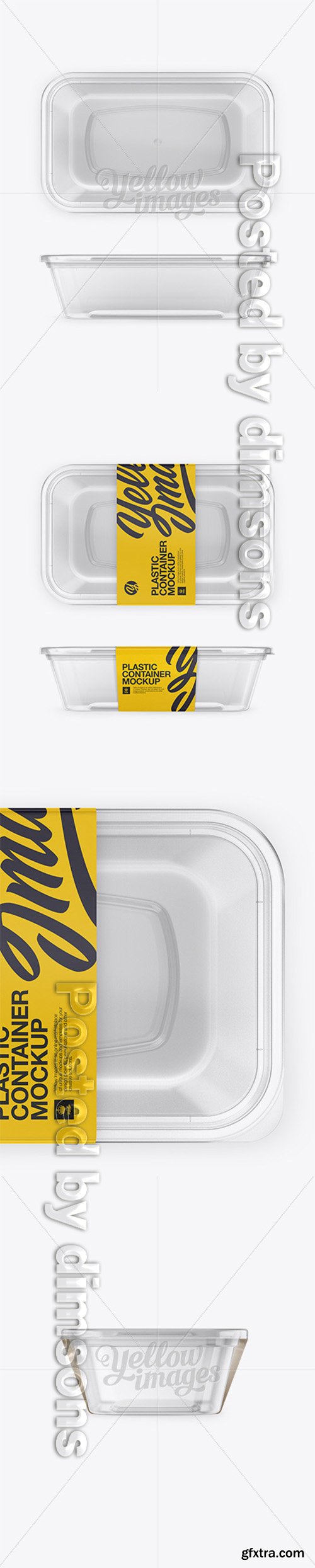 Plastic Clear Container Mockup - Front, Side and Top Views 17794 Plastic Clear Container Mockup - Front, Side and Top Views 17794