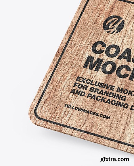 Wood Beverage Coaster Mockup 50090