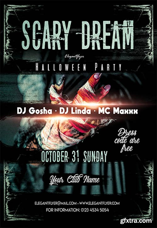 Scary Dream V0910 2019 Halloween Party Premium PSD Flyer Template