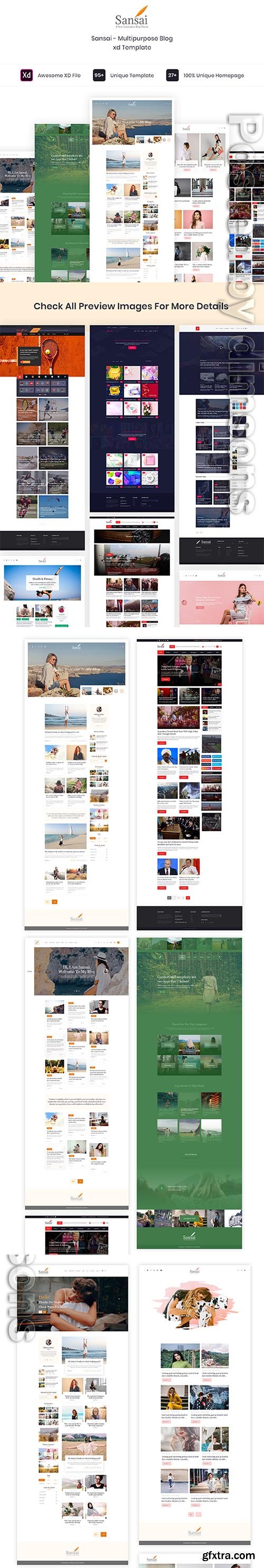 Sansai Creative Blog XD Template Sansai Creative Blog XD Template