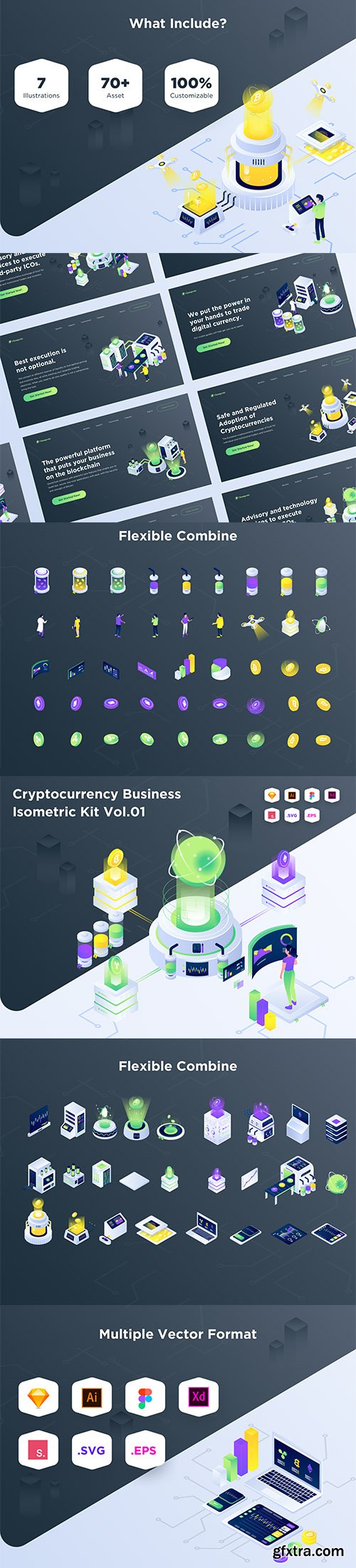 Cryptocurrency Business Isometric Kit Vol.01