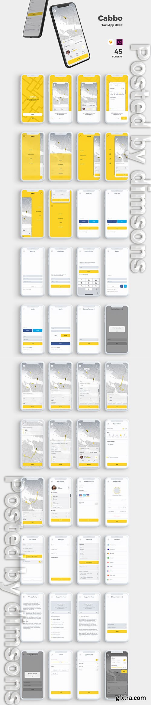 Cabbo - Taxi Ui Kit Mobile App Cabbo - Taxi Ui Kit Mobile App