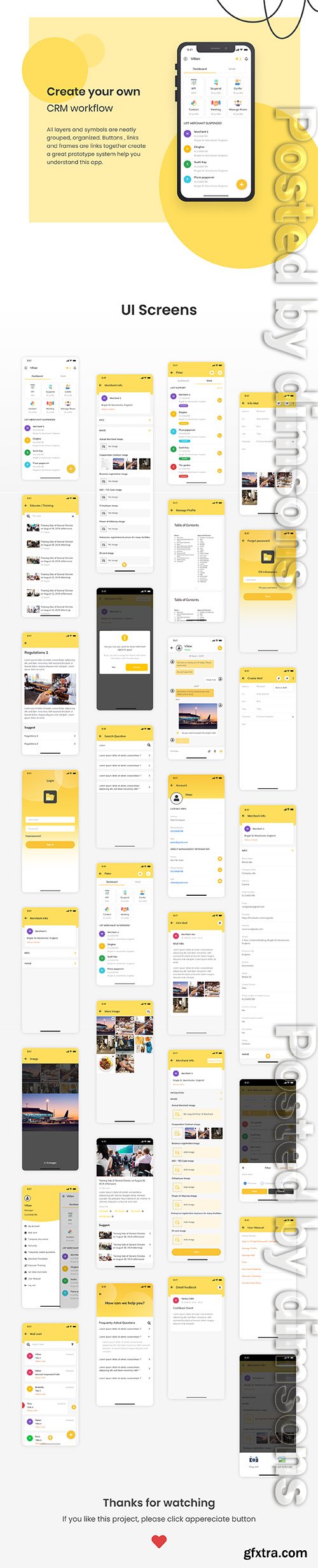 MagCRM - Customer Relationship Management Mobile App UI Kit