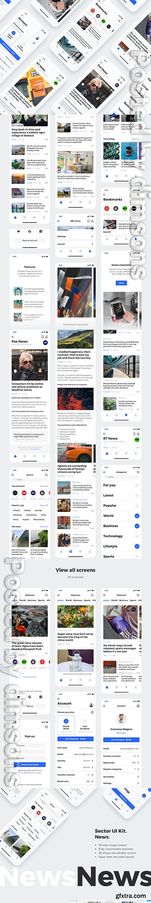 Sector UI Kit. News Sector UI Kit. News