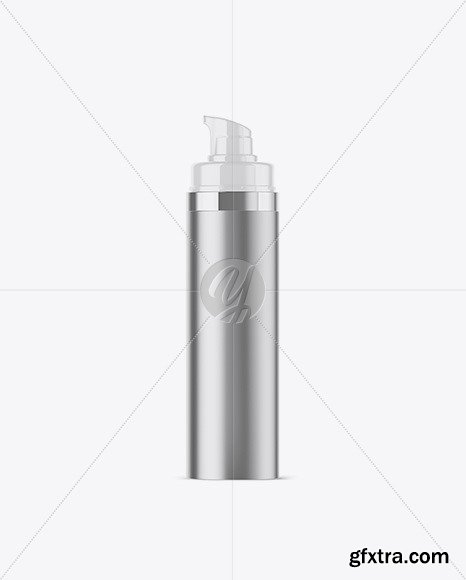 Metallic Bottle with Pump Mockup 50269