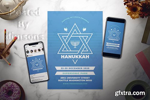 Hanukkah Flyer Set