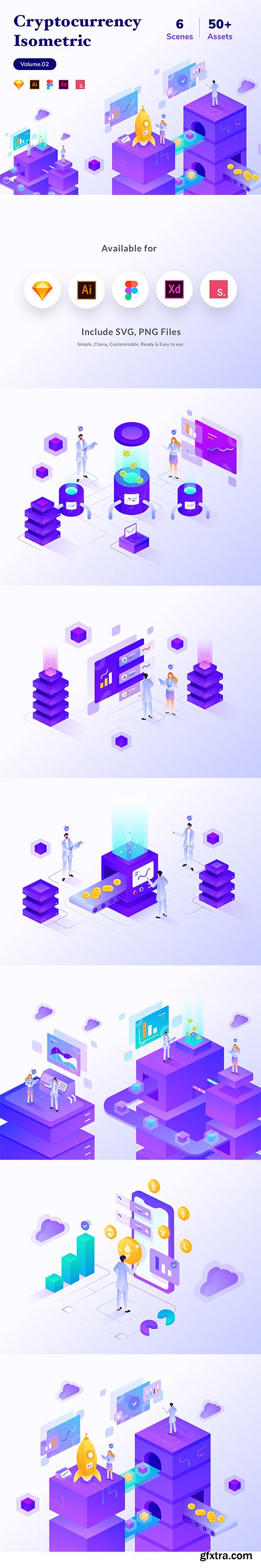 Cryptocurrency Business Isometric Kit Vol.02