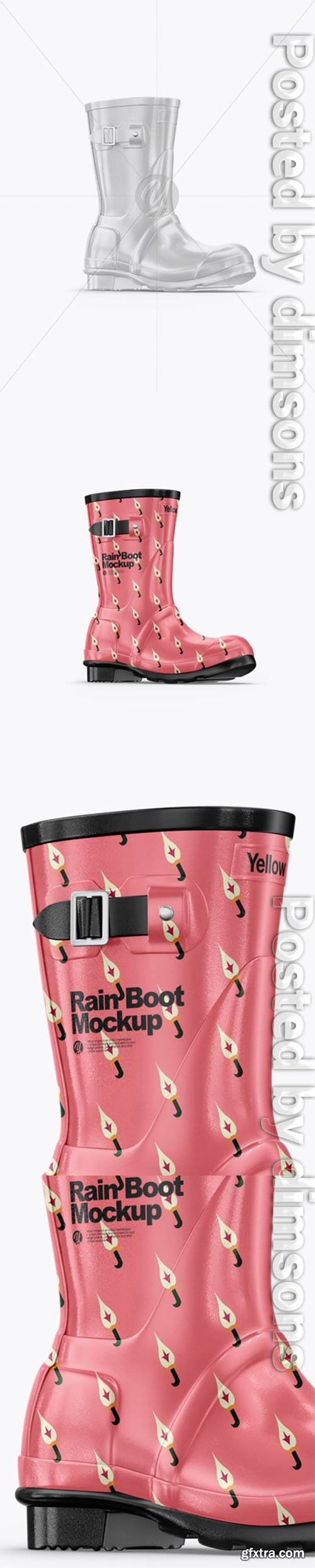 Rain Boot Mockup - Half Side View 28625 Rain Boot Mockup - Half Side View 28625