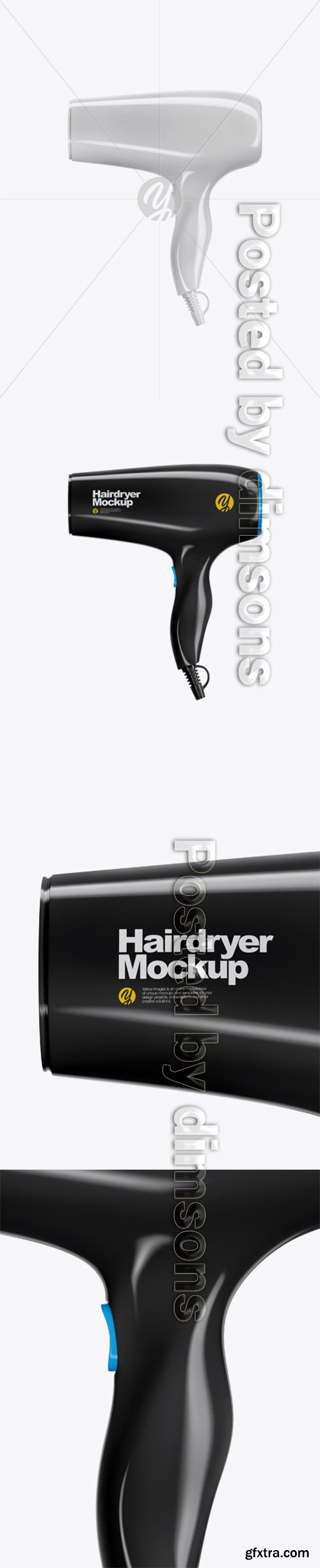 Glossy Hairdryer Mockup 31329 Glossy Hairdryer Mockup 31329