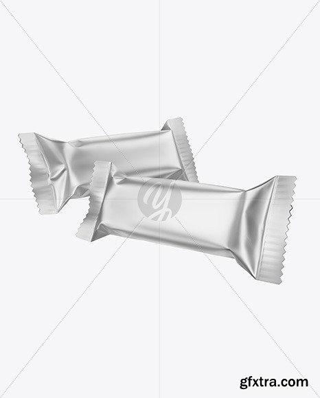 Two Matte Metallic Snack Bars Mockup 50386