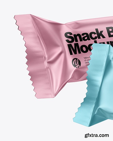 Two Matte Metallic Snack Bars Mockup 50386