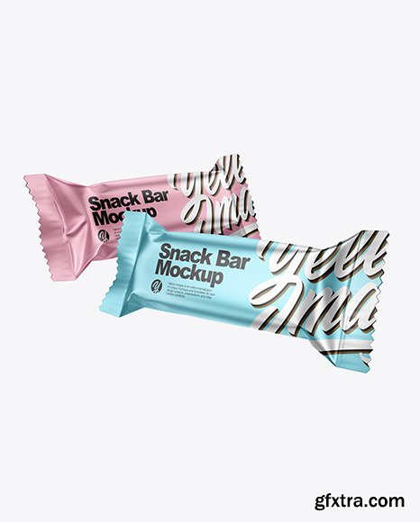 Two Matte Metallic Snack Bars Mockup 50386