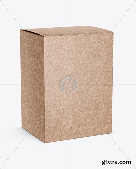 Kraft Paper Box Mockup - Halfside View 50436