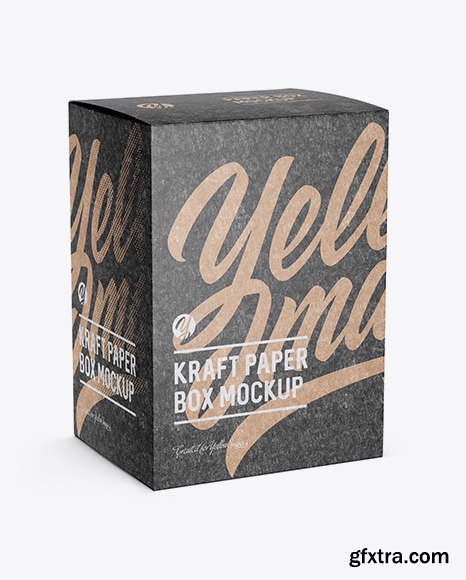 Kraft Paper Box Mockup - Halfside View 50436