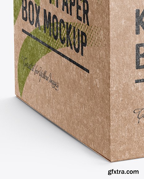 Kraft Paper Box Mockup - Halfside View 50436