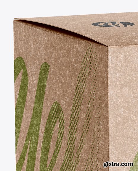 Kraft Paper Box Mockup - Halfside View 50436