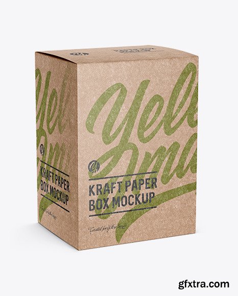 Kraft Paper Box Mockup - Halfside View 50436