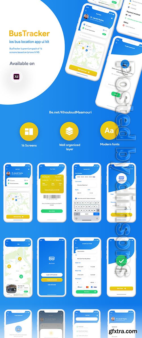 BusTracker app UI Kit BusTracker app UI Kit
