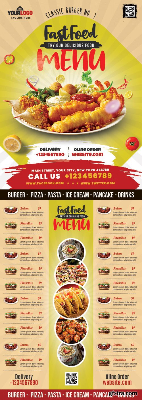 Fast Food menu - Premium flyer psd template
