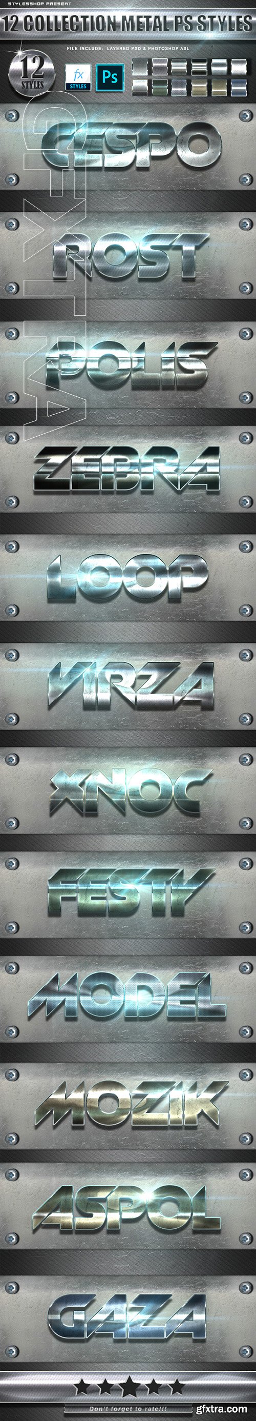 GraphicRiver - 12 Collection Metal Photoshop Text Styles 24727151