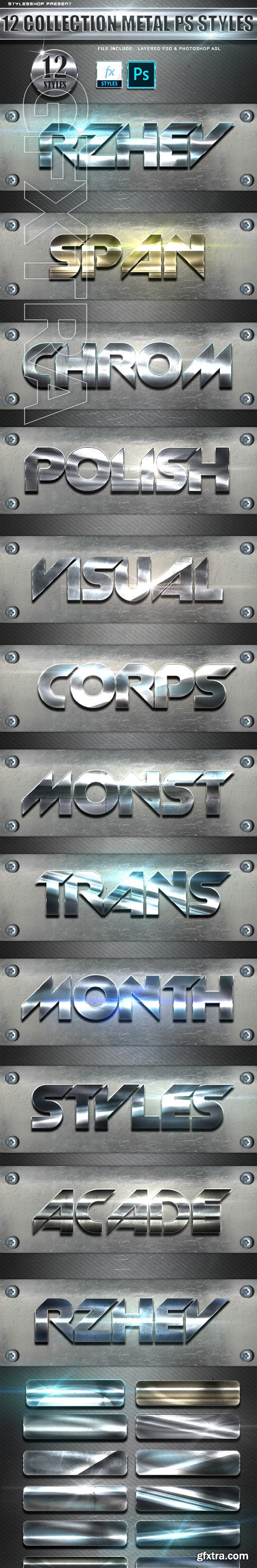 GraphicRiver - 12 Collection Metal Photoshop Text Styles Vol 3 24783635