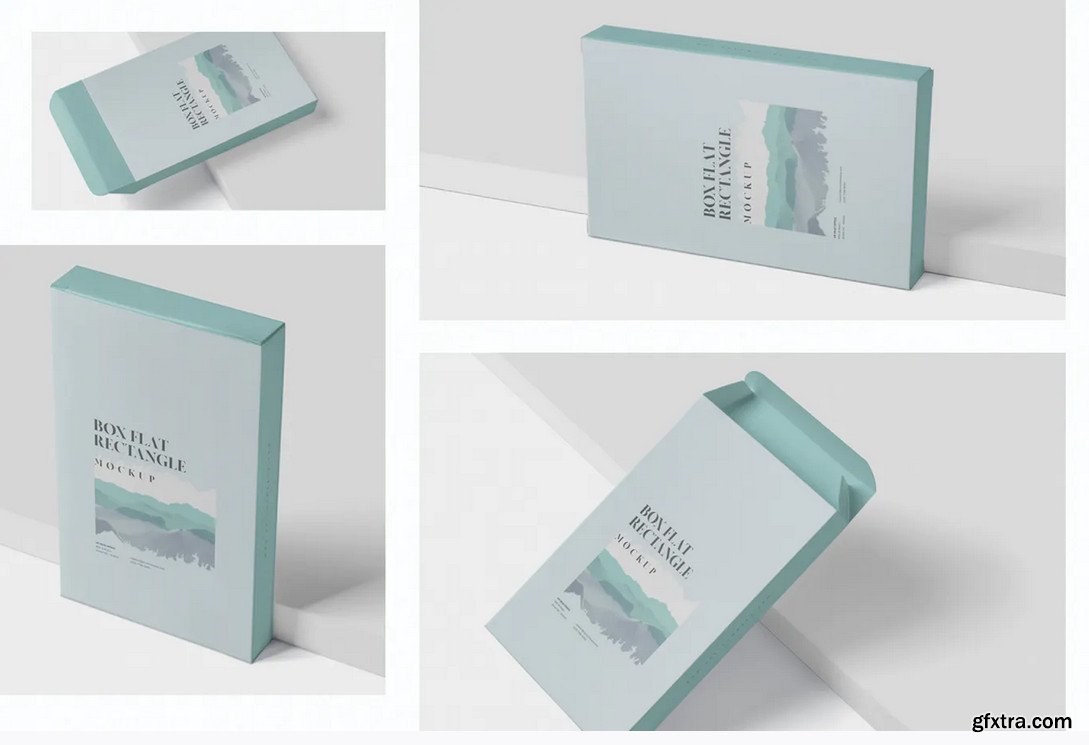 Download Box Mockup - Medium Size Flat Rectangle Shape » GFxtra