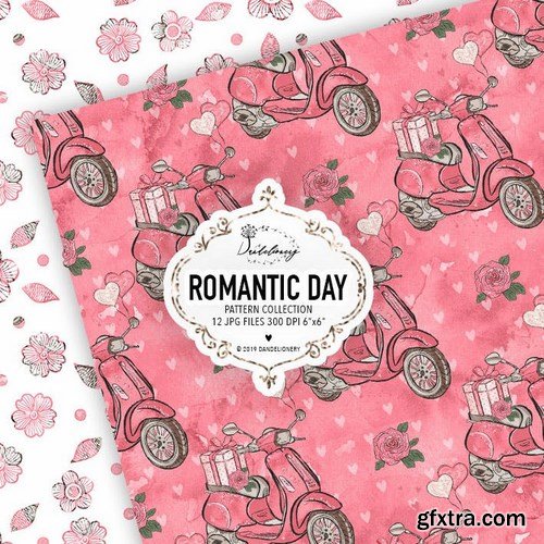 Romantic Day digital paper pack design