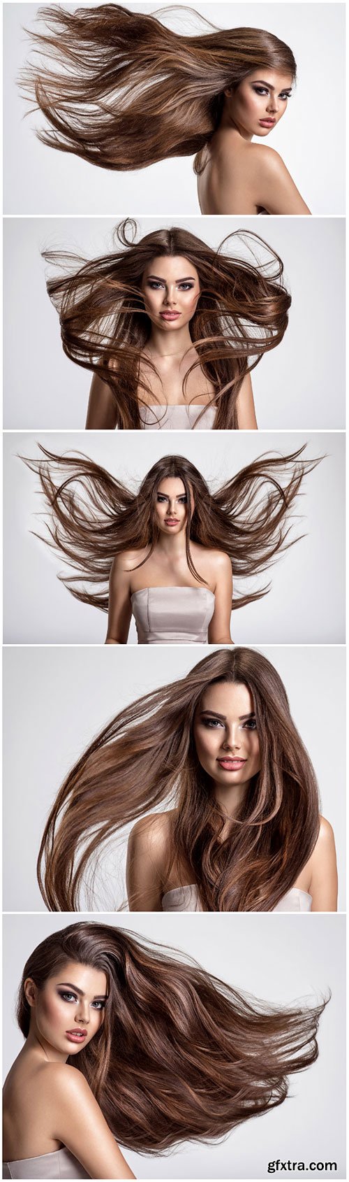 Portrait of a beautiful woman with a long hair