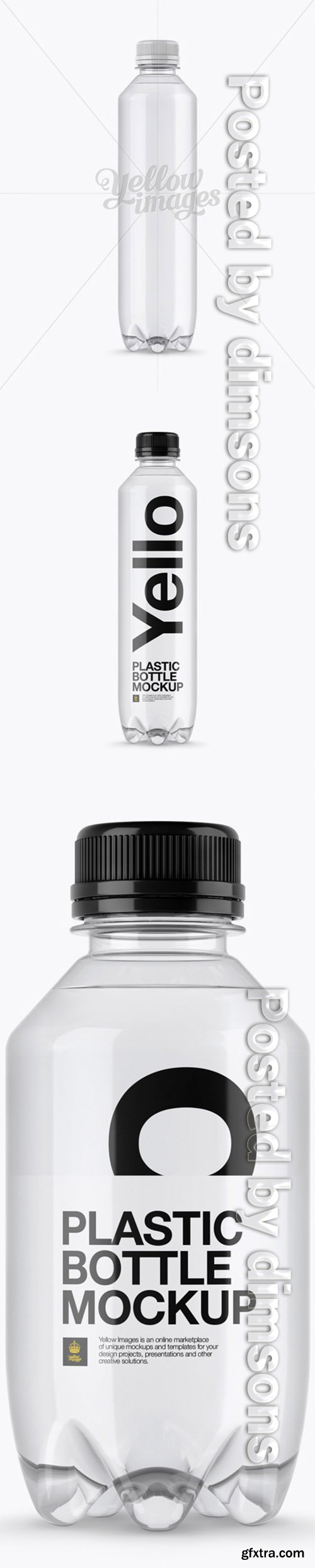 Clear PET Bottle With Water Mockup 17467 Clear PET Bottle With Water Mockup 17467