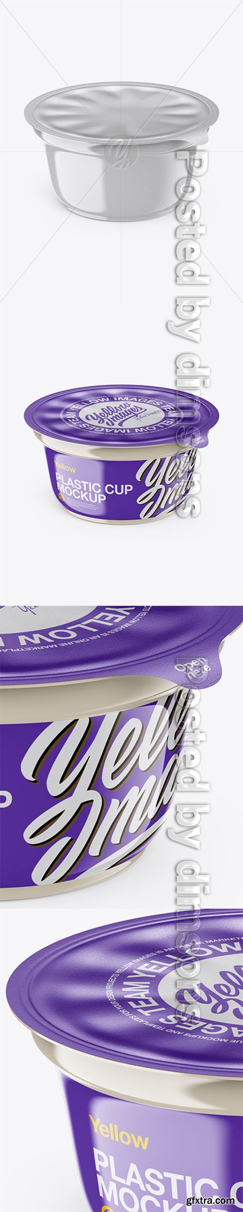 Glossy Plastic Cup Mockup - High-Angle Shot 27019