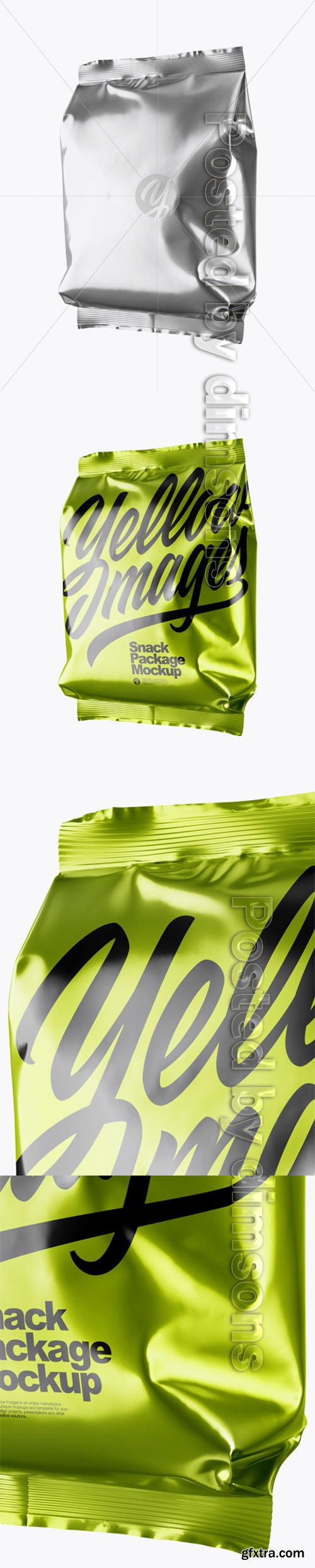 Metallic Snack Package Mockup - Half Side View 27560 Metallic Snack Package Mockup - Half Side View 27560