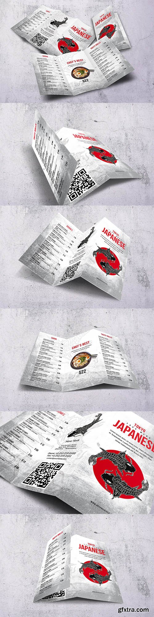 Japanese Cuisine Trifold A4 & US Letter Menu