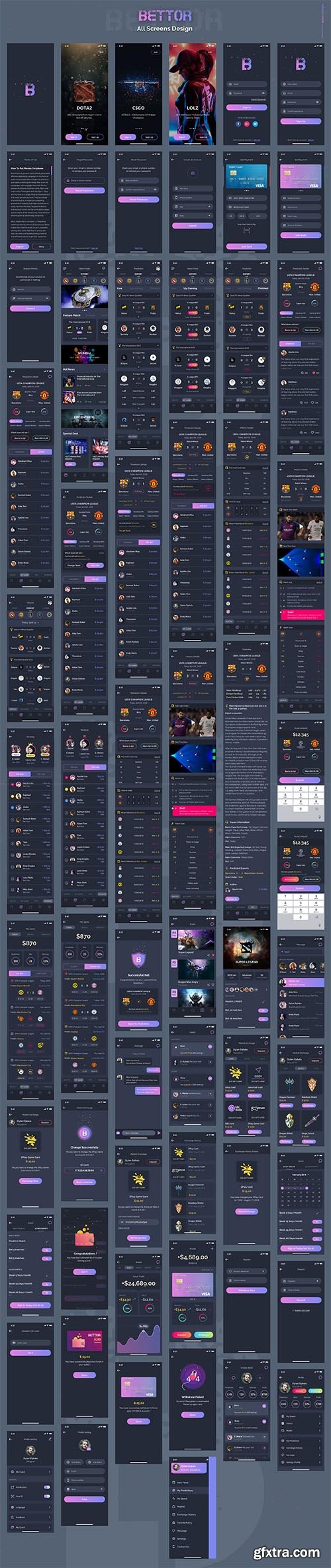 Bettor - Mobile UI KIT Bettor - Mobile UI KIT