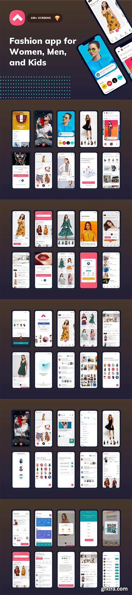 Button up fashion mobile app - UI kit Button up fashion mobile app - UI kit