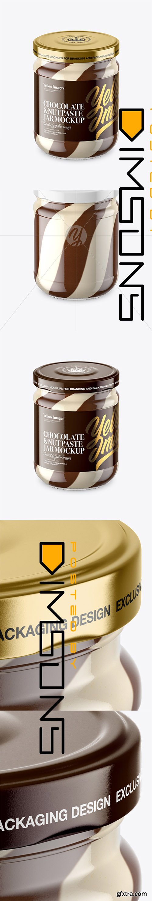 Clear Glass Jar with Duo Chocolate Spread Mockup 33751 Clear Glass Jar with Duo Chocolate Spread Mockup 33751