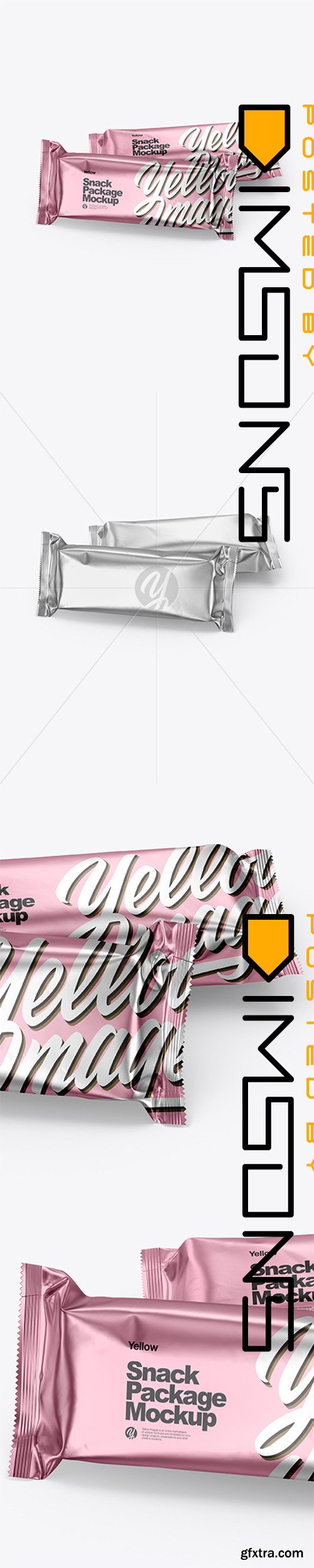 Two Matte Metallic Snack Bars Mockup 49642 Two Matte Metallic Snack Bars Mockup 49642