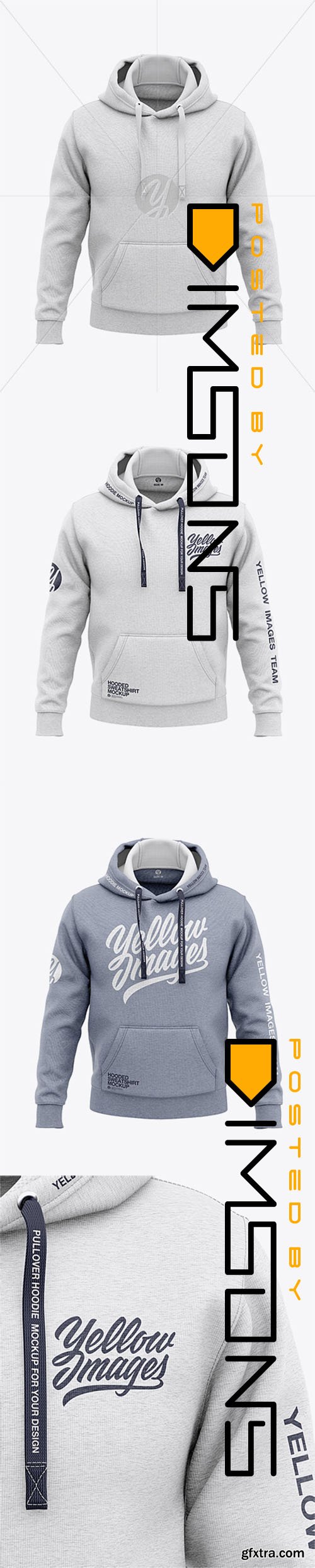 Men's Heather Pullover Hoodie - Front View 35673